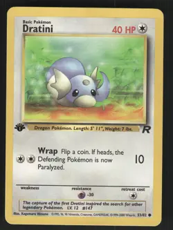 Dratini 53/82 1st Edition Team Rocket Common Pokemon Card - Image 1