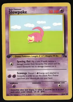 Slowpoke 55/62 1st Edition Fossil Common Pokemon Card - Image 1