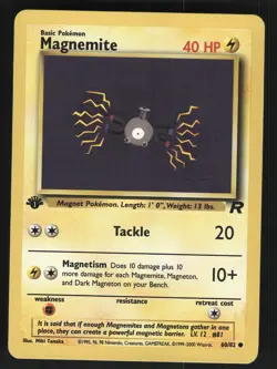 Magnemite 60/82 1st Edition Team Rocket Common Pokemon Card - Image 1