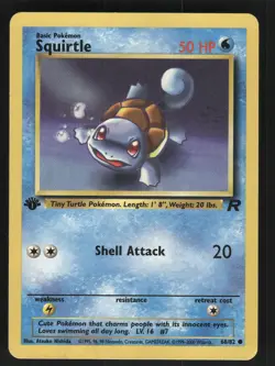 Squirtle 68/82 1st Edition Team Rocket Common Pokemon Card - Image 1