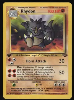 Rhydon 45/64 1st Edition Jungle Uncommon Pokemon Card - Image 1