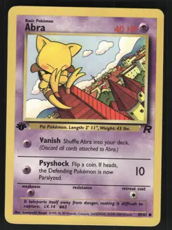 Abra 49/82 1st Edition Team Rocket Common Pokemon Card - Image 1