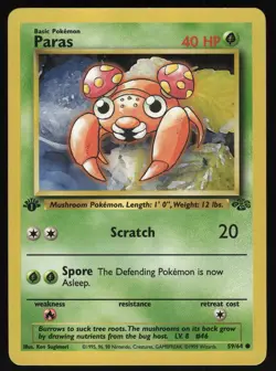 Paras 59/64 1st Edition Jungle Common Pokemon Card - Image 4