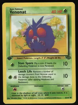 Venonat 63/64 1st Edition Jungle Common Pokemon Card - Image 4