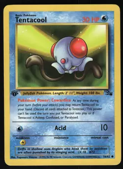 Tentacool 56/62 1st Edition Fossil Common Pokemon Card - Image 4
