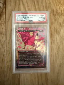 2025 MTG FINAL FANTASY COLORFUL CHOCOBOS-NEON INK PINK TRAVELING CHOCOBO PSA 10 - Image 1