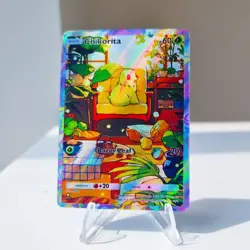 Chikorita Pokemon Pocket Custom Card TCG Holo Mythical Island Holographic - Image 1