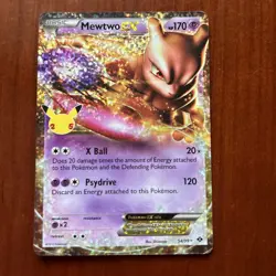Pokemon TCG Mewtwo EX 2012 54/99 Holo Rare 1/2 Art 25th Anniversary Shiny Card - Image 1