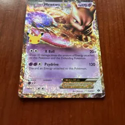 Pokemon TCG Mewtwo EX 2012 54/99 Holo Rare 1/2 Art 25th Anniversary Shiny Card - Image 3