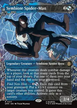 Symbiote Spider-Man R Borderless Foil #217 | SPM Marvel's Spider-Man | MTG - Image 1