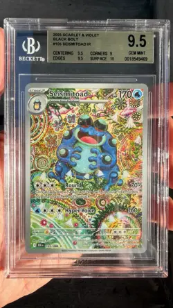 BECKETT POKEMON BLACK BOLT EN ILLUSTRATION RARE #105 SEISMITOAD BGS 9.5 POP 2 - Image 1