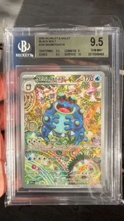 BECKETT POKEMON BLACK BOLT EN ILLUSTRATION RARE #105 SEISMITOAD BGS 9.5 POP 2 - Image 5