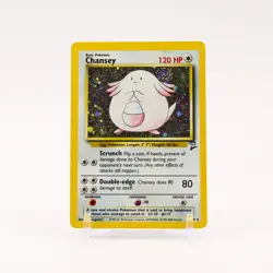 Chansey - 3/130 Base Set 2 Holo Rare SWIRL Pokemon - LP/MP - Image 1