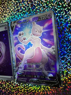 Pokemon TCG: Promo SWSH229 Mewtwo V; Reverse Holo 154/196 Box of Disaster - Image 3