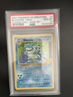 2021 Pokemon Celebrations 25th Ann Classic Base Set 2/102 BLASTOISE HOLO PSA 10 - Image 1