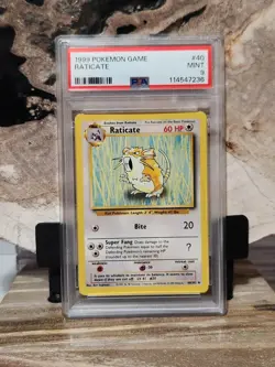 Pokemon PSA 9 MINT Raticate 40/102 Base Set Unlimited Uncommon - Image 1