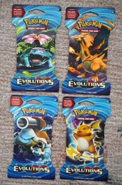 4x Pokemon XY Evolutions Sleeved Booster Packs Art Set Factory Sealed Blister - Image 1