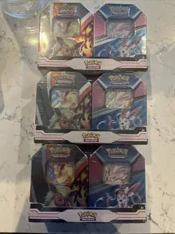Pokemon TCG V Heroes 2-Pack Bundle Flareon V Sylveon V Tin NEW SEALED Boosters - Image 1
