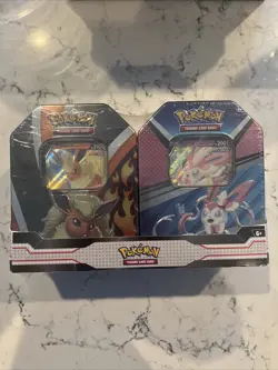 Pokemon TCG V Heroes 2-Pack Bundle Flareon V Sylveon V Tin NEW SEALED Boosters - Image 2