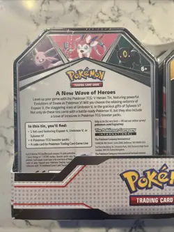 Pokemon TCG V Heroes 2-Pack Bundle Flareon V Sylveon V Tin NEW SEALED Boosters - Image 4
