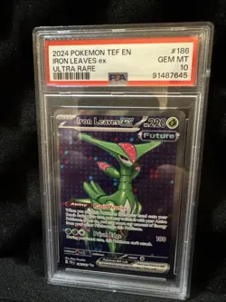 2024 Pokemon TEF EN IRON LEAVES EX ULTRA RARE PSA 10 - Image 1