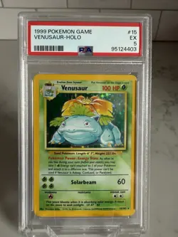 PSA 5 Venusaur #15 Holo Rare - 1999 Pokemon Base Set - Image 1