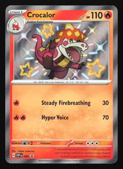 Pokemon Crocalor SVP 080 Paldean Fates Shiny Holo Black Star Promo LP - Image 1