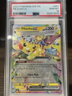 Pokemon TCG Pikachu EX Surging Sparks En 057/191 Double Rare PSA 10 - Image 1