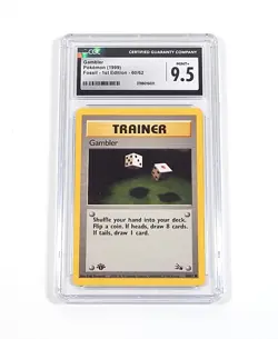 1999 Pokemon Gambler Trainer 1st Edition Fossil 60/62 CGC 9.5 - Image 1