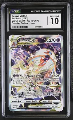 ✨ CGC 10 GEM MINT Deoxys VSTAR GG46/GG70 Crown Zenith Galarian Gallery Pokemon - Image 1