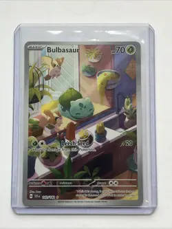Pokemon TCG Bulbasaur Holo Card 143/142 Stellar Crown Illustration Rare Full Art - Image 1