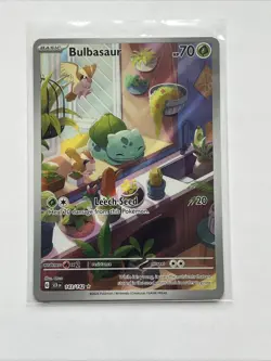 Pokemon TCG Bulbasaur Holo Card 143/142 Stellar Crown Illustration Rare Full Art - Image 3