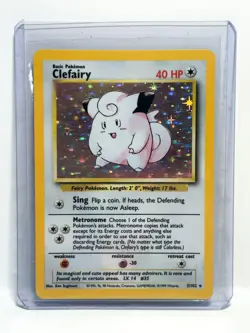 Clefairy 5/102 Pokemon Card TCG Base Set Unlimited Holo MP - Image 2