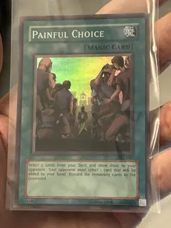 Yu-Gi-Oh TCG Painful Choice MRL-049 Unlimited Super Rare Card Played LP - Image 5
