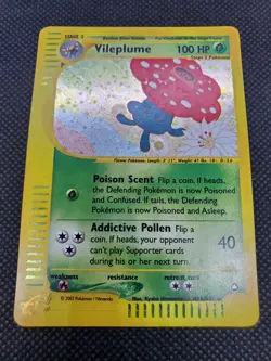 Vileplume H31/H32 Holo Rare, WOTC Aquapolis e-Series e-Reader, Pokemon Card, LP - Image 2