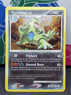 Tyranitar 17/123 Holo Rare, Diamond Pearl Mysterious Treasures, Pokemon Card, MP - Image 1
