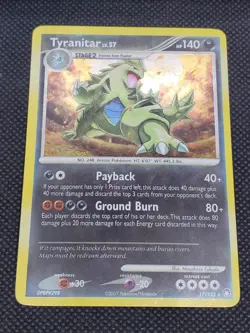 Tyranitar 17/123 Holo Rare, Diamond Pearl Mysterious Treasures, Pokemon Card, MP - Image 2