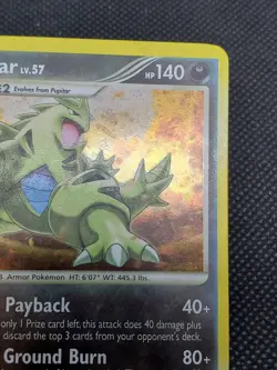 Tyranitar 17/123 Holo Rare, Diamond Pearl Mysterious Treasures, Pokemon Card, MP - Image 3