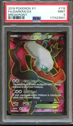 Darkrai EX 118/122 Breakpoint Full Art Rare PSA 9 Mint Pokemon Card - Image 1