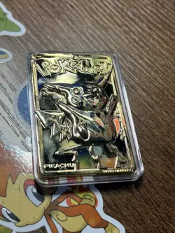 PokemonT Special Edition 23 karat Gold-Plated Trading Card #25 PIKACHU w/ball - Image 2