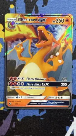 Pokemon TCG Card English Hidden Fates Charizard GX 9/68 Holo Rare - Image 1