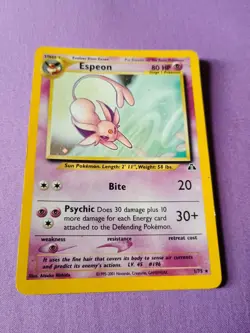 Espeon Pokemon Card TCG Neo Discovery Holo Rare Card 1/75 Excellent Condition - Image 1