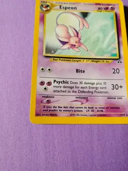 Espeon Pokemon Card TCG Neo Discovery Holo Rare Card 1/75 Excellent Condition - Image 3