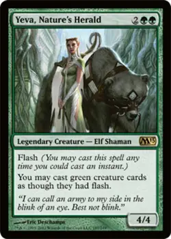 Light Play, English MTG Regular Yeva, Nature's Herald Magic 2013 Magic the Gathe - Image 1