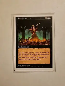 Pestilence - Fifth Edition - LP - MTG Magic - Common - Black Enchantment - Image 1
