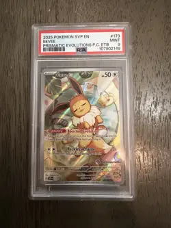 Pokemon TCG Prismatic Evolutions Eevee Promo Stamp Center Exclusive Psa 9 - Image 1