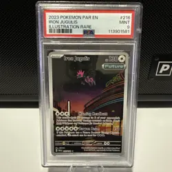 2023 POKEMON PAR EN-PARADOX RIFT ILLUSTRATION RARE #216 IRON JUGULIS PSA 9 - Image 1