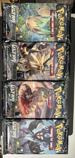 4 pokemon TCG Sun and Moon Ultra Prism Booster Packs sealed - Image 2
