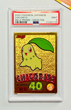 Pokemon PSA 9 Chicorita Chikorita Meiji Promo Gold Foil 2000 Japanese - Image 1