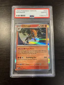 2024 Pokemon SV06 Twilight Masquerade TWM EN Infernape #033 PSA 10 GEM MINT - Image 1